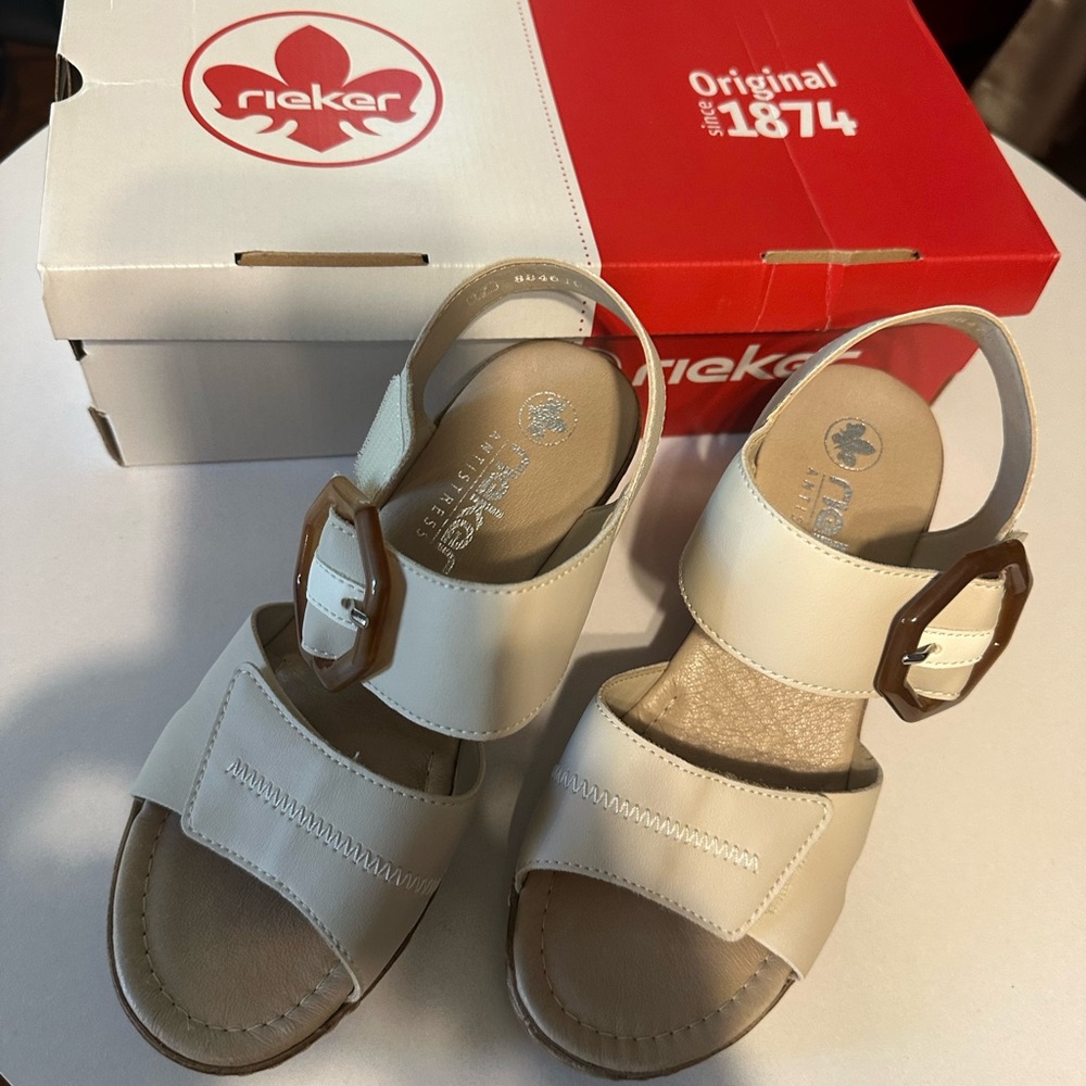 Rieker Women's Cream Sandals Euro 37 US 6